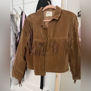 Suede Jacket with Fringes